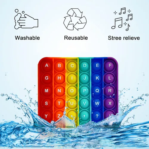 Miniatura 3 de Juguete Pop Fidget del Alfabeto Letras ABC Números Juguetes de Aprendizaje y Educativos Juguetes Sensoriales Cuadrados Juegos Popper Regalos