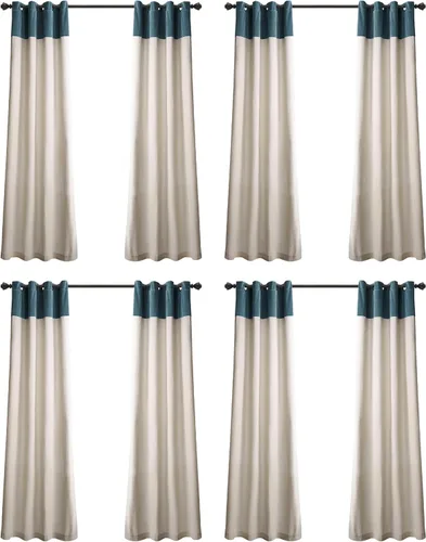 Miniatura 8 de Lush Decor Milo Linen - Par de paneles de cortinas para ventana, 84 x 52 pulgadas, gris y blanco roto