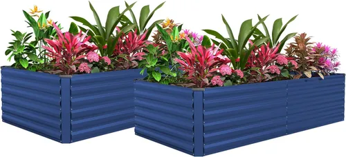 Miniatura 28 de Cama de jardín elevada con enrejado de arco para plantas trepadoras, cama de jardín elevada galvanizada, jardineras al aire libre para verduras