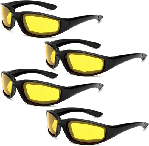 Miniatura 15 de Peciees - Gafas de sol para montar en motocicleta, 4 unidades, para exteriores 4 lentes negro-blanco
