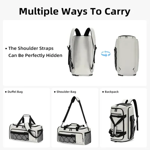 Miniatura 7 de CLUCI Bolsa de gimnasio para hombres y mujeres, bolsa de viaje deportiva, mochila de viaje para gimnasio, fin de semana, mochila con compartimento