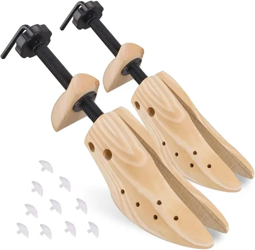 XYH Camilla de zapatos para mujeres y hombres, un par de estiradores de zapatos de madera para mujeres y hombres ajustable en longitud y ancho,