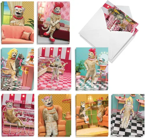 Miniatura 7 de The Best Card Company Juego de 20 tarjetas de notas en blanco surtidos para todas las ocasiones, 4 x 5.12 pulgadas con sobres para hombres, mujeres