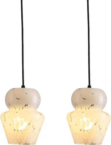 Lámpara colgante industrial con pantalla de cristal, color negro mate, iluminación colgante ajustable estilo retro industrial, luz colgante, lámpara