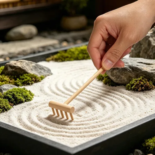 Miniatura 2 de YARNOW Juego de 20 mini rastrillos de jardín Zen, herramientas de arena de mesa de bambú para meditación de escritorio, pequeños accesorios