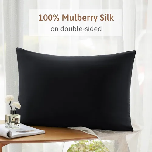 Miniatura 2 de Funda de almohada 100% seda de morera para cabello y piel, doble cara 19 Momme seda pura funda de almohada con cremallera oculta y caja de regalo
