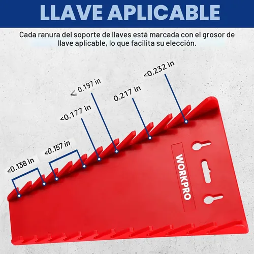 Miniatura 8 de WORKPRO Paquete de 2 organizadores magnéticos de llaves, juego de 12 piezas para cajón de caja de herramientas, juego de bandejas de herramientas
