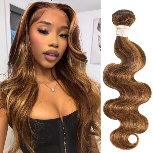 Miniatura 41 de ALHER Long Deep Part 2x6 Closure Body Wave Honey Blonde Highlight, Ombre Brown and Blond 2x6 Kim K Transparent HD Lace Closure Pre Plucked With Baby