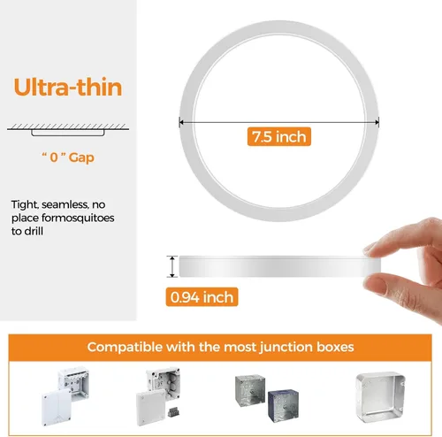 Miniatura 4 de Paquete de 2 lámparas LED de techo empotradas, 3000K-4000K-6500K y equivalente a 100W, lámpara de techo empotrada moderna para cocina de 15W