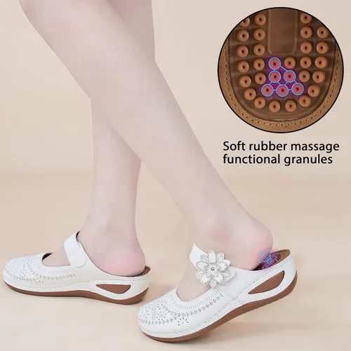 Miniatura 16 de Alicegana Sandalias elegantes de verano para mujer, con puntera cerrada, estilo casual, sin cordones, con gancho ajustable