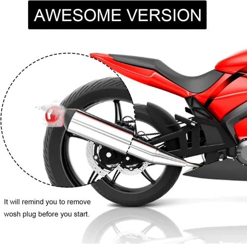 Miniatura 5 de Tapón de lavado de escape de silenciador rojo de 0.6 a 1.5 pulgadas, motocicleta Dirt Bike de 2 tiempos con silenciador de escape de goma Streamer