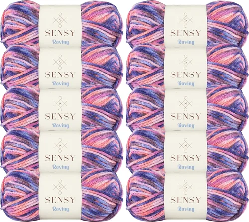 Miniatura 63 de Sensy Roving - Ovillo de lana multicolor, 3.5 onzas, 132 yardas, calibre 5, voluminoso (otoño)