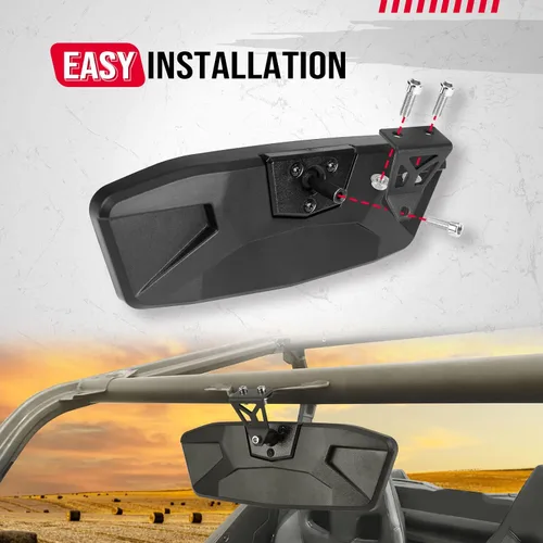 Miniatura 3 de Kemimoto Espejo central UTV, espejo interior central de visión trasera, compatible con Can Am Maverick Trail Sport MAX Commander 2018-2025, repuesto