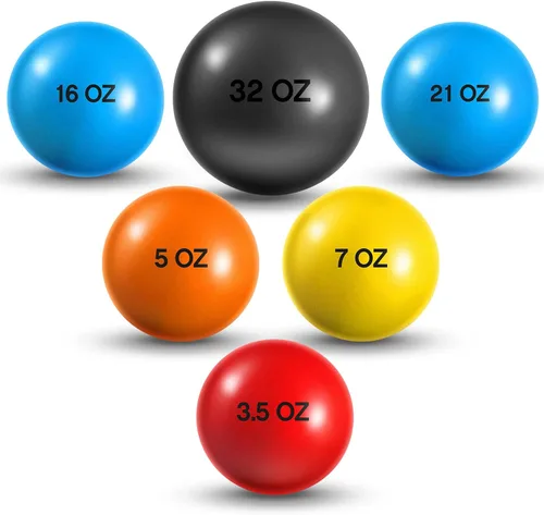 Hungdao Juego de 6 pelotas de entrenamiento ponderadas pliométricas variables, bolas ponderadas de práctica de béisbol con peso para lanzar