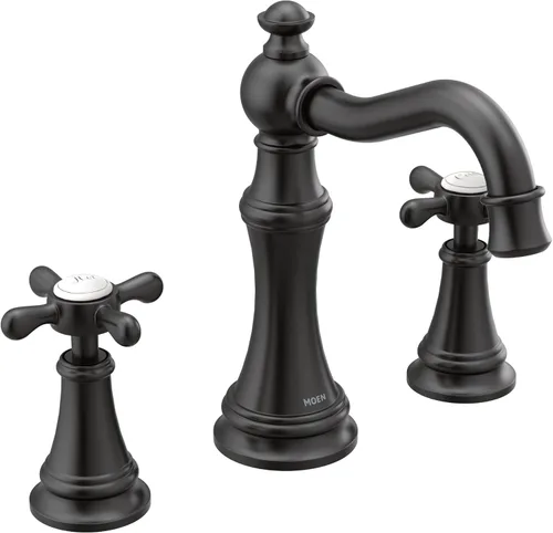 Miniatura 18 de Moen Weymouth Grifo de baño de dos manijas de oro cepillado de amplio alcance con mango cruzado, requiere válvula, TS42114BG