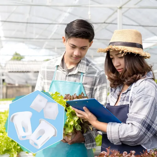 Miniatura 7 de Hoolerry El kit de sistema de cultivo hidropónico de 100 piezas incluye 50 cestas de cultivo hidropónicas y 50 esponjas cuadradas, iniciador