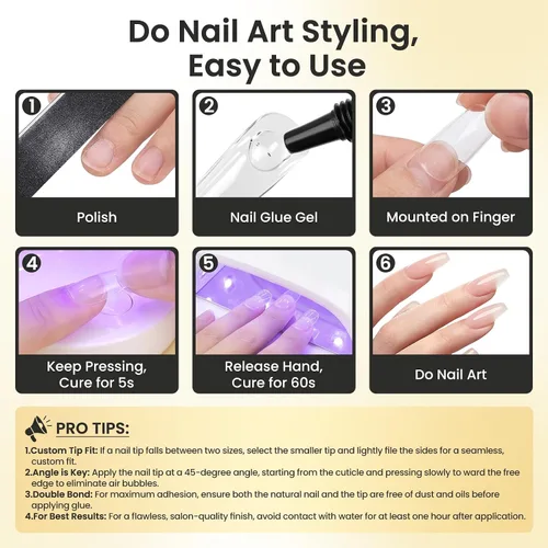 Miniatura 7 de LIONVISON Gel de pegamento de diamantes de imitación: fuerte adhesivo de curado UV para puntas de uñas a presión y diamantes de imitación, más de 28