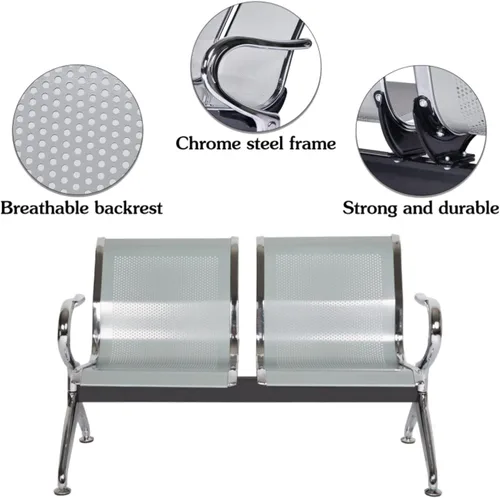 Miniatura 5 de Silla de sala de espera, banco de recepción del aeropuerto con brazos, sillas de recepción de invitados, silla de oficina, banco de vestíbulo, banco