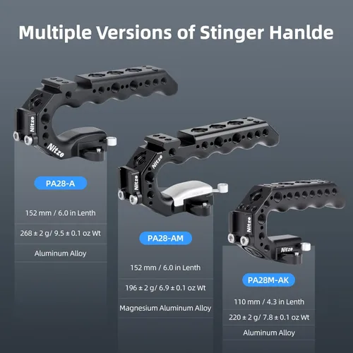 Miniatura 7 de Nitze Mango Stinger con mango superior para jaula de cámara con abrazadera QR NATO incorporada, PA28-A
