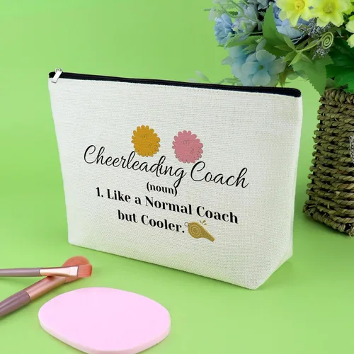 Miniatura 6 de Regalo de animadora para niñas, bolsa de maquillaje de animadora para animadoras, bolsa de cosméticos para entrenador de jubilación, regalo