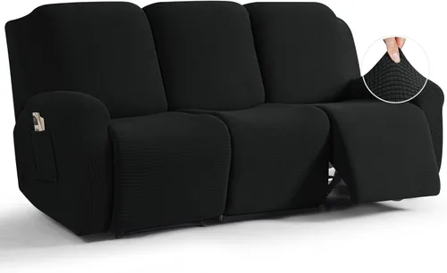 Miniatura 31 de TAOCOCO Funda reclinable de 4 piezas, funda elástica para sofá reclinable de 4 piezas, funda reclinable con 1 asiento, protector suave, fundas