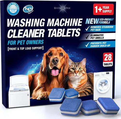 Miniatura 13 de Tabletas limpiadoras de lavadora para dueños de mascotas - Limpieza profunda de lavadora de carga frontal y superior - Seguro para tanque séptico