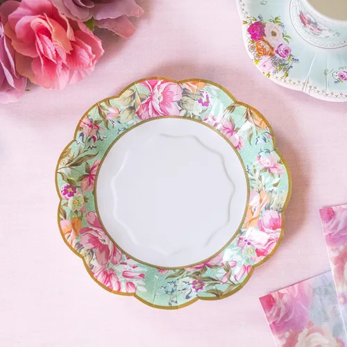 Miniatura 9 de Talking Tables Bonitos platos de papel florales Decoración de fiesta de té de la tarde del día de la madre, platos desechables verdaderamente