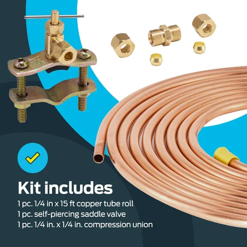 Miniatura 5 de Eastman Kit de instalación para máquina de hielo, tubo de cobre de 1/4 pulgadas x 15 pies, 48398