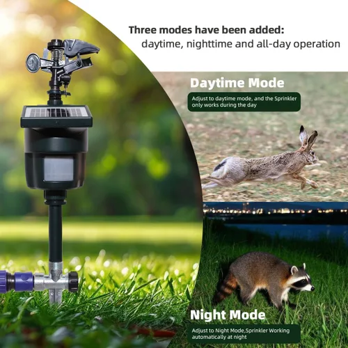 Miniatura 2 de [Actualizado 2025] Yardeen - Aspersor solar con sensor de movimiento, rociador de agua ajustable para jardín con estaca. Se puede seleccionar