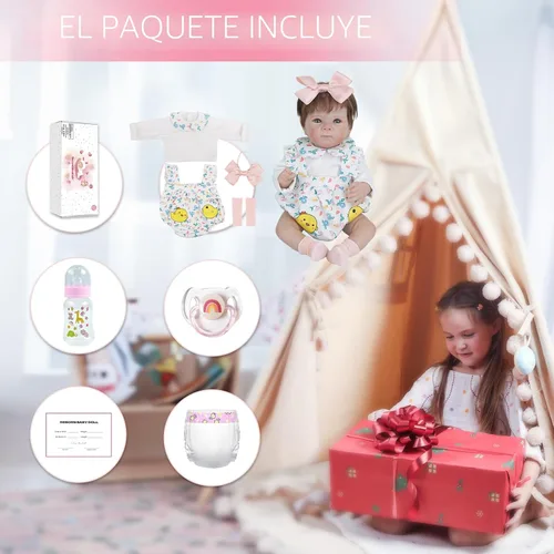Miniatura 6 de WOOROY Muñecas realistas de bebé Reborn – Muñecas de bebé recién nacidas realistas de 18 pulgadas, muñeca de bebé de cuerpo suave de la vida real