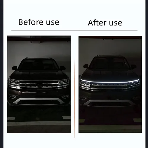 Miniatura 3 de Kit de haz de capó de arranque con escaneo dinámico 2023, tira LED exterior para automóvil, tira de luz LED flexible para capó, tira de luz para Azul