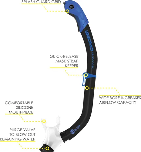 Miniatura 3 de Cressi - Juego de snorkel para adulto en silicona cómoda y pura, máscara y snorkel semiseco Ikarus & Orion