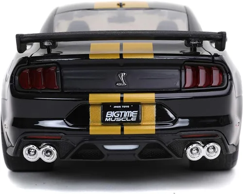 Miniatura 4 de Jada Toys Bigtime Muscle 1:24 2020 Ford Mustang Shelby GT500 - Coche fundido a presión negro dorado, juguetes para niños y adultos