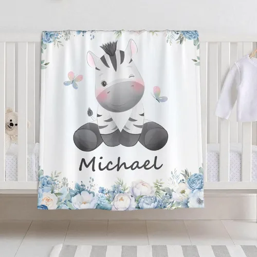 Miniatura 30 de Manta de bebé personalizada con nombre – Manta de león para niños pequeños, bebés, niños, ducha, recién nacidos – Cochecito de bebé, decoración