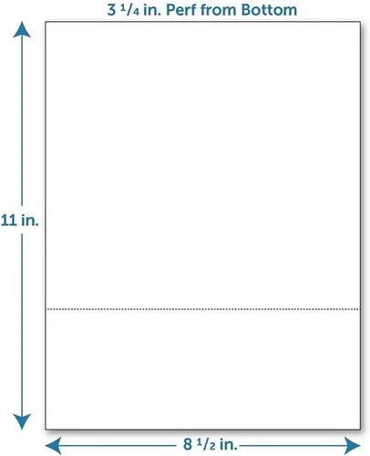 Miniatura 2 de Papel perforado, 3 1/4 pulgadas desde la parte inferior, horizontal sobre papel blanco de copia tamaño carta 20# (resma de 500)