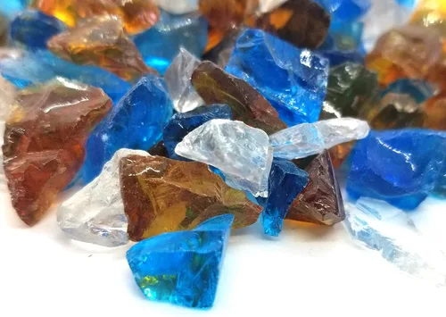 Miniatura 9 de (5 libras de mezcla de cobalto y azul de primera calidad, para interiores y exteriores, vidrio de fuego triturado para interiores y exteriores