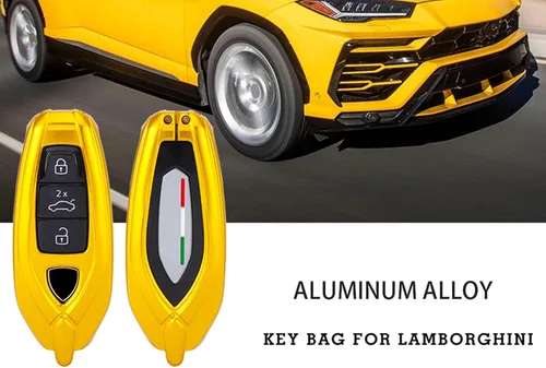 Miniatura 8 de Funda protectora de aleación de aluminio para llavero compatible con Lamborghini URUS 2021-2022 (negro)