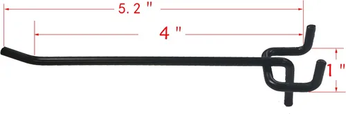Miniatura 3 de FixtureDisplays® 20PK Gancho de metal de 4 "Gancho de alambre de metal Pegwall Gancho de alambre negro para Metal Pegboard 18477-20PK-NPF
