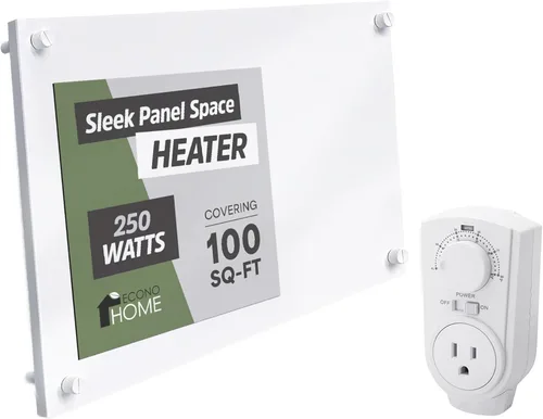 EconoHome - Calentador de pared por convección con termostato - Panel calefactor de pared eléctrico montado de 250 W - Modelo actualizado, 120 V -