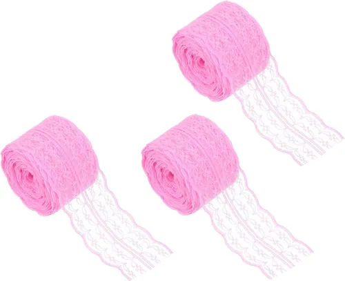 Miniatura 72 de MECCANIXITY 8 Yard Lace Trim Ribbon, 0.9 Inch Wide Vintage Floral Pattern Crochet Lace Edge Ribbon Trimming for DIY Sewing Crafts Gift Wrap Wedding