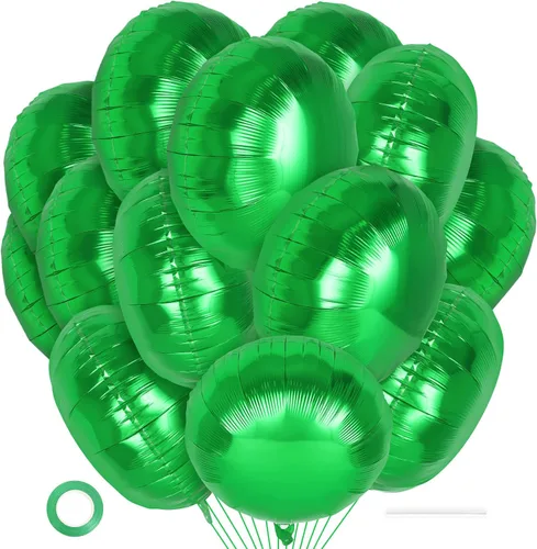 Miniatura 18 de 20 globos redondos negros, globos redondos de aluminio de 18 pulgadas, globos redondos gigantes de helio de Mylar para fiestas de cumpleaños, baby