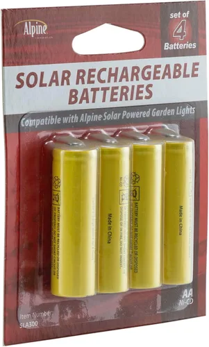 Miniatura 10 de Alpine Corporation AA Ni-CD Baterías recargables de repuesto para luces de jardín alimentadas por energía solar, juego de 4