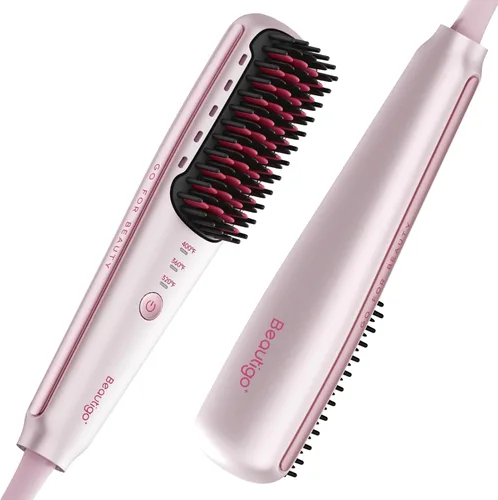Mini cepillo iónico para alisar el cabello, peine portátil para alisar el cabello con 3 ajustes de temperatura, calentamiento rápido de 20 segundos