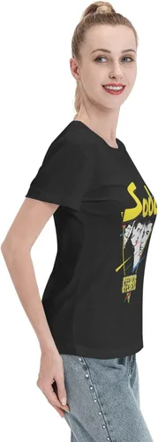Miniatura 5 de Soda - Camisetas estéreo para mujer, ajuste holgado, casual, de algodón, cómodas, cuello redondo, manga corta, ropa