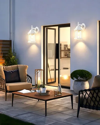 Miniatura 6 de LIT-PaTH Farol de pared para exteriores, aplique de pared como accesorio de iluminación de porche, base mediana E26 máximo 60 W, carcasa de aluminio