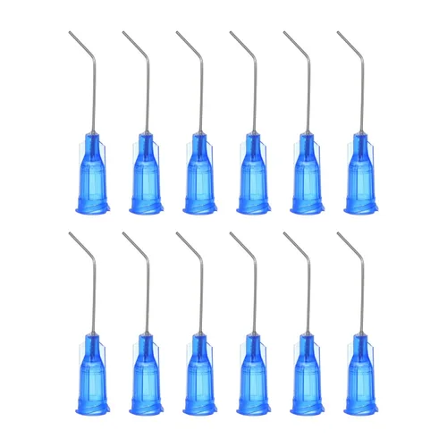Miniatura 15 de HARFINGTON 12 piezas de agujas dispensadoras de punta roma, puntas dispensadoras curvadas de 30 calibre a 45 grados, 1 pulgada de ángulo