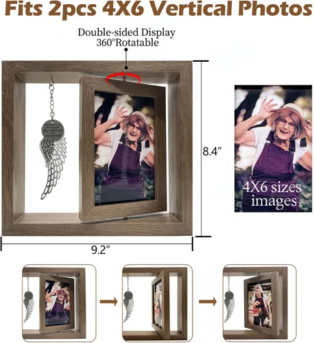 Miniatura 3 de Besoamo Marco de fotos conmemorativo de 4 x 6, regalos de condolencias por pérdida de un ser querido, regalos conmemorativos por pérdida de mamá