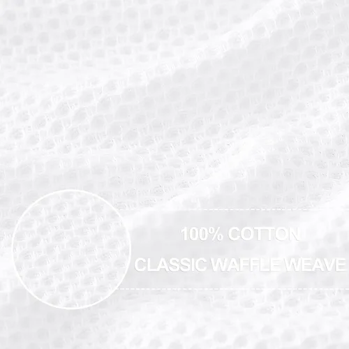 Miniatura 315 de Homaxy Trapos de cocina de 100% algodón, tejido de punto gofre, ultrasuaves, absorbentes y de secado rápido, 12 x 12 pulgadas, paquete de 6, blanco