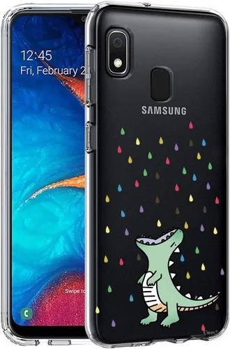 Miniatura 20 de Unov Funda compatible con Galaxy A10e Galaxy A20e funda transparente con diseño de TPU suave, absorción de golpes, patrón delgado en relieve Flower
