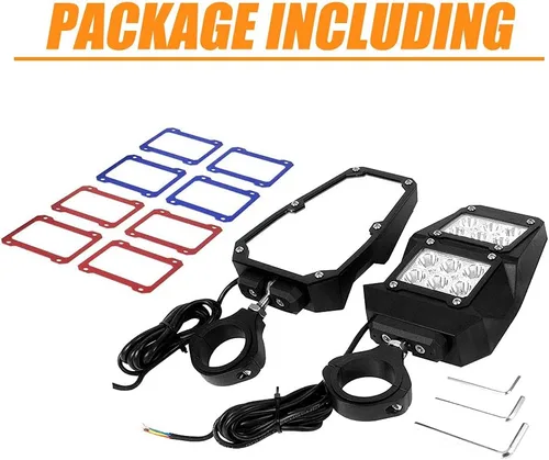 Miniatura 4 de UTV RZR Espejo Todoterreno Espejos Retrovisores Laterales Traseros con Luz LED Spot Compatible con Polaris RZR XP 1000 RZR 900 Yamaha Rhino Honda